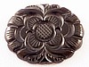 BP41 black bakelite oval flower pin